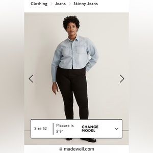 Madewell black high rise skinny jeans